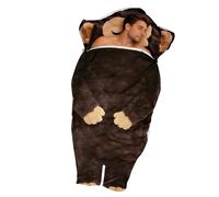 Adult Sleeping Bag - Plush Monkey Cute Camping Gear, Lightweight Travel Sleeping Bags Finish, 175x80cm Large Size + 500g Lightweight Build, Fabric & Velvet- For Men