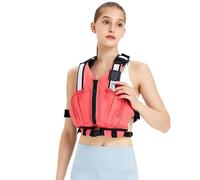 Adult Surfing Vest Adjustable Safety Floating Surfing Vest Buoyancy Aid for Water Sports Fishing Rafting Kayaking Boating Swimming Canoeing Sailing Outdoor Adventure Safety Gear(Pink,L)