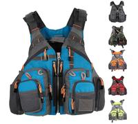 Adult Surfing Vest Buoyancy Aid Adjustable Comfortable Fishing Swim Surfing Vest Men Women Safety Flotation Kayaking Boating Swimming Snorkeling Water Sports(Blue)