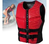 Adult Surfing Vest Neoprene Adjustable Buoyancy Aid Lightweight Safety Swim Surfing Vest for Men Women Kayaking Fishing Boating Swimming Paddle Boarding Water Sports(Red,S)