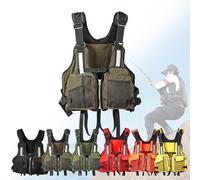 Adult Surfing Vest Neoprene Buoyancy Aid Multi-Pocket Fishing Surfing Vest Detachable Buoyant Cotton for Boating Kayaking Swimming Paddle Boarding Water Sports Activities(Green a)