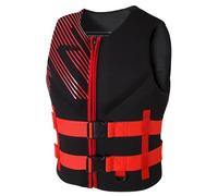 Adult Surfing Vest Neoprene High Buoyancy Adjustable Safety Swim Surfing Vest for Men Women Kayaking Fishing Boating Swimming Paddle Boarding Water Sports Activities Pro(Red,3XL)