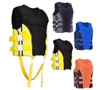 Adult Surfing Vest Neoprene High Buoyancy Aid Safety Swim Surfing Vest for Men Women Teens Kayaking Fishing Boating Swimming Paddle Boarding Water Sports Activities Gear(Yellow,L)