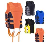 Adult Surfing Vest Neoprene High Buoyancy Aid Safety Swim Surfing Vest for Men Women Teens Kayaking Fishing Boating Swimming Paddle Boarding Water Sports Activities Gear(Orange,S)