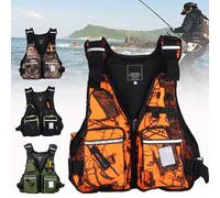 Adult Swimming Vest, Adjustable High Buoyancy Safety Floatation Vest with Multi-Pockets Lightweight for Fishing Paddle Boarding Kayaking Snorkeling Water Sports Men Women(OrangeCamouflage)