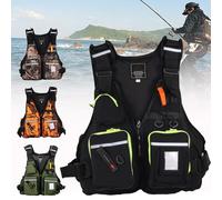 Adult Swimming Vest, Adjustable High Buoyancy Safety Floatation Vest with Multi-Pockets Lightweight for Fishing Paddle Boarding Kayaking Snorkeling Water Sports Men Women(Black)