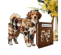 Adult Wooden Puzzle - 120 Piece Dog Shaped with Colorful Jigsaw, Fun Brain-Testing Activity for Home Hobby Party and Family Gatherings, Educational Puzzle Game for Adults and Kids Ages Six 11 Inch