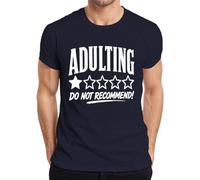 Adulting Do Not Recommend 1 Star Valoración Camiseta Hombre, azul marino, L