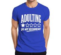 Adulting Do Not Recommend 1 Star Valoración Camiseta Hombre, azul, XXL