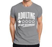 Adulting Do Not Recommend 1 Star Valoración Camiseta Hombre, gris, M