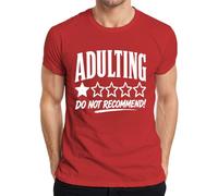 Adulting Do Not Recommend 1 Star Valoración Camiseta Hombre, rojo, M
