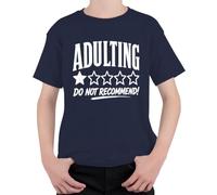 Adulting Do Not Recommend 1 Star Valoración Niños Camiseta, azul marino, 116