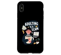 Adulting Is A Scam Funny Tired Life Responsibilities Carcasa para iPhone XS MAX