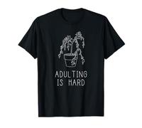 Adulting Is Hard, Divertido diseño de línea Minimalista de Dead Plant Camiseta