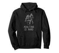 Adulting Is Hard, Divertido diseño de línea Minimalista de Dead Plant Sudadera con Capucha