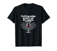 Adulting Is Hard Wine Humor Tech Glitch Gráfico Camiseta
