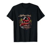 Adulting Is Hard Wine lo Hace más fácil Diseño de Citas Camiseta