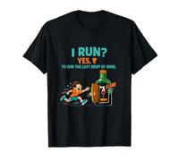 Adulting Is Hard Wine Runner Humor Gráfico Camiseta
