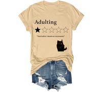 Adulting Would Not Recommende, camiseta divertida con sarcasmo para adultos, humor, una estrella, unisex, caqui, S