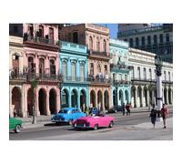 Adulto 1000(52x38cm) piezas de Puzzle, Cuba Havana City Street Scene Arquitectura de Estilo Colonial y Juguete de Juego de Rompecabezas de Coche Clásico Retro