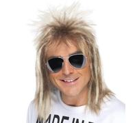 Hombre Largo 70s 80s Ochentas Salmonete Peluca Rubia Rocker Música Disfraz Style