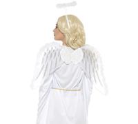 Adulto Blanco Ángel Set Belén Navidad Accesorio de Disfraz Alas + Halo