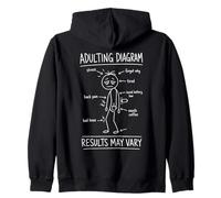 Adulto Diagrama Café Introvertido Social Batería Humor Sudadera con Capucha