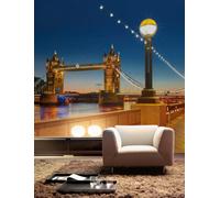 Adulto Dormitorio Foto Papel Pintado 368x254 CM Torre Of London Pared Mural Azul