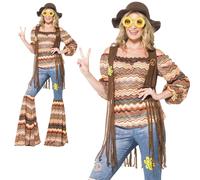 Adulto Harmony Disfraz de Hippie 60s Psicodélico Hippy Acampanados Nuevo