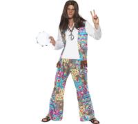 Adulto Hombre 60s 70s Hippie Hippy Hombre Groovy Woodstock Disfraz