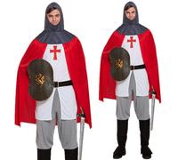 Adulto Hombre Caballero st George Medieval Inglés Cruzado Disfraz
