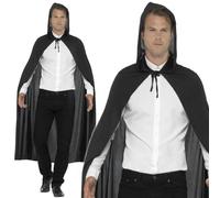 Adulto Hombre Mujer Unisex Negro con Capucha Capa Disfraz de Vampiro Halloween