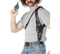 Adulto Juguete Pistola Cartuchera Sobre Hombro Piel Sintética Disfraz Accesorio