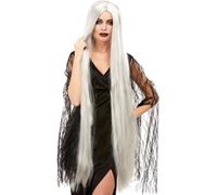 Adulto Largo Gris Bruja Peluca Mujer Halloween Fantasma Disfraz Pelo Accesorio