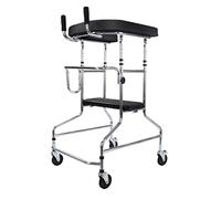 Adulto para personas mayores, estructura de pie para rehabilitación de hemiplejia, ayuda para caminar con andador de pie, asiento y apoyabrazos para personas mayores y adultos, A (A)