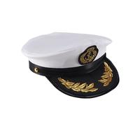Adulto Yate CapitáN Sombrero Azul Marino Buque Marinero Disfraz Fiesta Disfraz Negro +
