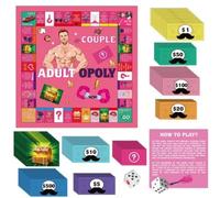 Adultopoly Juego de Mesa 2025 Couple Adult Opoly Board Game, Juego de Parejas para Adultos, Juego de Pareja para Adultos, Tarjetas de conversación para Parejas, Accesorios de Juego de Mesa para