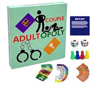 Adultopoly Juego de Mesa para Parejas, Divertido Juego de Parejas para Adultos, Ideas para Citas nocturnas, Dormitorio romántico,construcción de relaciones,Tarjetas de conversación para Parejas,Verde