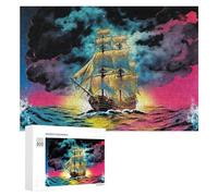 Adultos 300 Piezas Rompecabezas velero Puzzle Adultos de Madera Mares tempestuosos Puzzles para Adultos,Adultos Juegos Infantiles para fanes