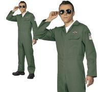 Adultos Aviador Disfraz Piloto Vuelo Uniforme 80s Disfraz Hombre Conjunto N