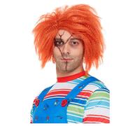 Adultos Chucky Peluca Disfraz Halloween Accesorio Naranja Fruncido Peluca