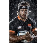 Adultos Diamond Painting Taladro Completo 5D DIY Arts Kits Fuerte Jugador De Rugby Imagen Rhinestone Bordado Diamante Pintura Pintura Para Decoración Pared Hogar Taladro Cuadrado 50x75cm B1967