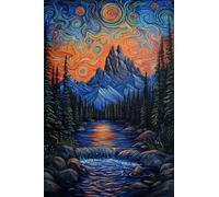 Adultos Diamond Painting Taladro Completo 5D DIY Arts Kits Hermoso Paisaje Psicodélico Imagen Rhinestone Bordado Diamante Pintura Pintura Para Decoración Pared Hogar Taladro Cuadrado 40x60cm B1857