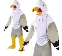 Adultos Gaviota Pájaro Cabeza Grande Disfraz Unisex Novedad Caridad Fun Capas
