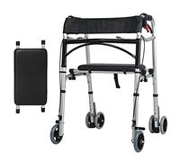 Adultos Mayores Discapacitados Andador Estándar Todo Terreno, Muleta Ajustable Ligera Y Ayuda De Asistencia De Paso Plegable Con Freno De Mano, Carga 400 Libras (Color : Walker No Wheels) (Andador
