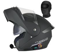 Adultos Modular Bluetooth Integrado Casco Moto Cascos Integrales, Casco Abatible con Doble Visera Doble Lente Sistema De Ventilación Forro Extraíble ECE Homologado