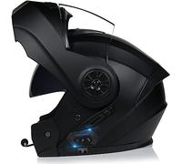 Adultos Modular Bluetooth Integrado Casco Moto Cascos Integrales,Casco Abatible con Doble Visera Doble Lente Sistema De Ventilación Forro Extraíble ECE Homologado para Mujeres Y Hombres