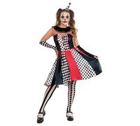 Adultos Monocromo Disfraz de Payaso Disfraz Halloween Mujer Bufón