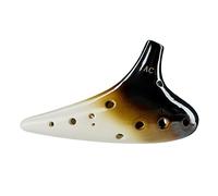 adultos Ocarinas Horno de 12 orificios, instrumento Ocarina en blanco y negro, Ocarina AC/AF/SC/BC de doce orificios ocarina instrumento (Color : AC)