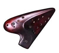 adultos Ocarinas Instrumento Musical de Ocarina de cerámica para estudiantes principiantes de tubo alto ahumado y tocado de doble tubo Alto G-tune ocarina instrumento
